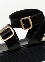 Σανδάλια δερμάτινα flatforms με τοκάδες TFP