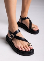 Σανδάλια δερμάτινα flatforms Tfp 