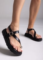 Σανδάλια δερμάτινα flatforms Tfp 