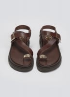 Σανδάλια δερμάτινα flatforms Tfp 
