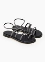 Σανδάλια δερμάτινα με στρας λουράκια Iris Sandals