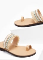 Σανδάλια δερμάτινα με boho φάσα estil