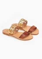 Σανδάλια δερμάτινα με διάτρητη φάσα Iris Sandals