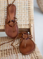 Σανδάλια δερμάτινα με κοκκάλινο σχέδιο Iris sandals