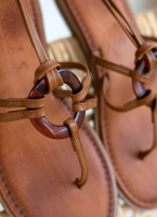 Σανδάλια δερμάτινα με κοκκάλινο σχέδιο Iris sandals