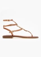 Σανδάλια δερμάτινα με μεταλλικά φύλλα Iris Sandals