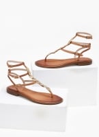 Σανδάλια δερμάτινα με μεταλλικά φύλλα Iris Sandals