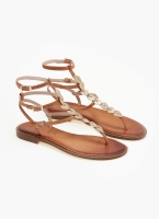 Σανδάλια δερμάτινα με μεταλλικά φύλλα Iris Sandals