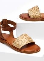 Σανδάλια δερμάτινα με ψάθα Iris Sandals