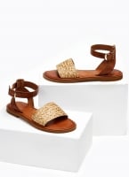 Σανδάλια δερμάτινα με ψάθα Iris Sandals