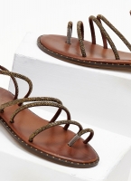Σανδάλια δερμάτινα με στρας λουράκια Iris Sandals