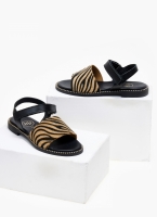 Σανδάλια δερμάτινα με συνθετικό ponyskin TFP