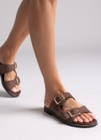 Σανδάλια δερμάτινα nubuck με τοκάδες TFP
