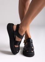 Σανδάλια fisherman flatforms δερμάτινα Tfp