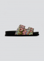 Σανδάλια flatforms από ψάθα με στρας ERYNN