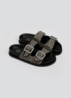 Σανδάλια flatforms από ψάθα με στρας ERYNN