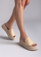 Σανδάλια flatforms από ψάθα Refresh 172667