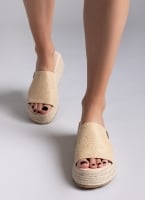 Σανδάλια flatforms από ψάθα Refresh 172667