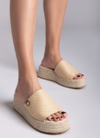 Σανδάλια flatforms από ψάθα Refresh 172667