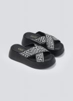 Σανδάλια flatforms crossover με print Estil