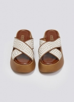 Σανδάλια flatforms crossover με print Estil