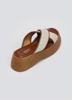 Σανδάλια flatforms crossover με print Estil