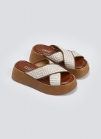 Σανδάλια flatforms crossover με print Estil