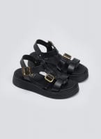 Σανδάλια flatforms δερμάτινα gladiator με τοκάδες Estil