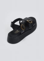 Σανδάλια flatforms δερμάτινα gladiator με τοκάδες Estil