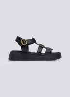 Σανδάλια flatforms δερμάτινα gladiator με τοκάδες Estil