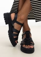 Σανδάλια flatforms δερμάτινα gladiator Ragazza 0544
