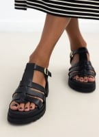 Σανδάλια flatforms δερμάτινα gladiator Ragazza 0544