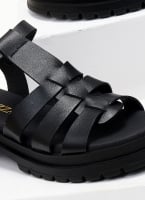 Σανδάλια flatforms δερμάτινα gladiator Ragazza 0544