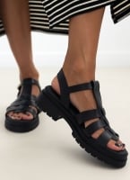 Σανδάλια flatforms δερμάτινα gladiator Ragazza 0544