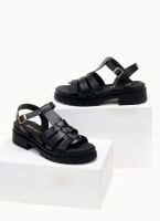 Σανδάλια flatforms δερμάτινα gladiator Ragazza 0544