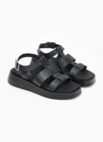 Σανδάλια flatforms δερμάτινα gladiator tfp