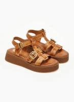 Σανδάλια flatforms δερμάτινα gladiator TFP