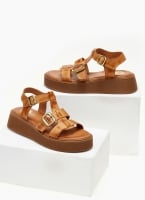 Σανδάλια flatforms δερμάτινα gladiator TFP