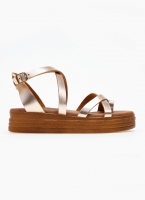 Σανδάλια flatforms δερμάτινα με crossover λουράκια Estil