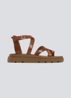 Σανδάλια flatforms δερμάτινα με δάκτυλο Tfp