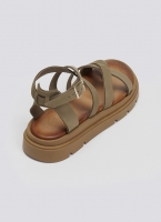 Σανδάλια flatforms δερμάτινα με δάκτυλο Tfp