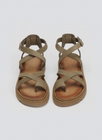 Σανδάλια flatforms δερμάτινα με δάκτυλο Tfp