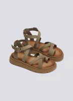 Σανδάλια flatforms δερμάτινα με δάκτυλο Tfp