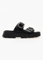 Σανδάλια flatforms δερμάτινα με διπλή φάσα TFP