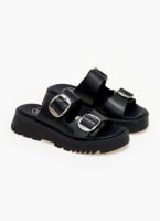Σανδάλια flatforms δερμάτινα με διπλή φάσα TFP