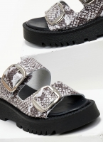 Σανδάλια flatforms δερμάτινα με διπλή φάσα TFP