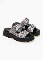 Σανδάλια flatforms δερμάτινα με διπλή φάσα TFP