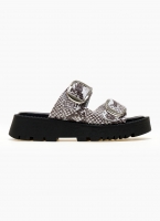 Σανδάλια flatforms δερμάτινα με διπλή φάσα TFP