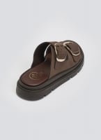 Σανδάλια flatforms δερμάτινα με έντονους τοκάδες Tfp