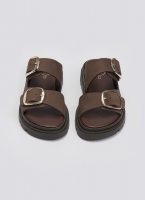 Σανδάλια flatforms δερμάτινα με έντονους τοκάδες Tfp